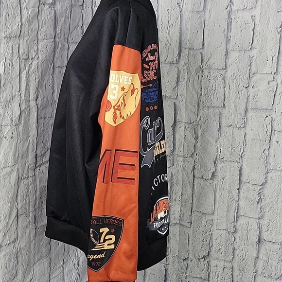 BASKETBALL Slogan Bomber‎ Varsity Jacket Size Large Chest 40 in. Lg. 27 in. - Picture 7 of 9